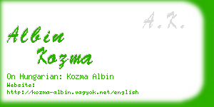 albin kozma business card